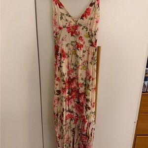 Abercrombie & Fitch Pink and Cream Floral Maxi Dress